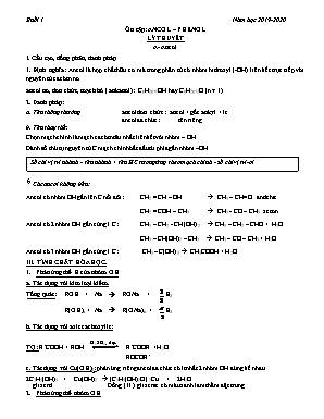 Giáo án Hóa học Lớp 12 - Chương trình học kỳ II - Năm học 2019-2020
